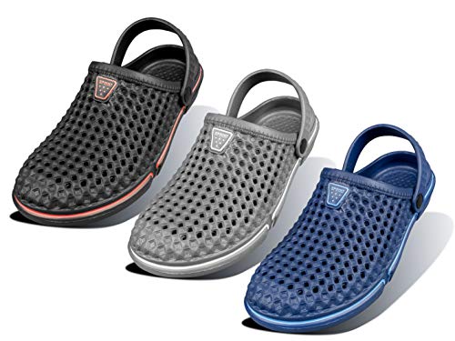 Sprint Sport Herren Clogs Pantoletten Sommer Atmungsaktiv Hausschuhe Gartenschuhe (Grau, Numeric_40) von Sprint Sport