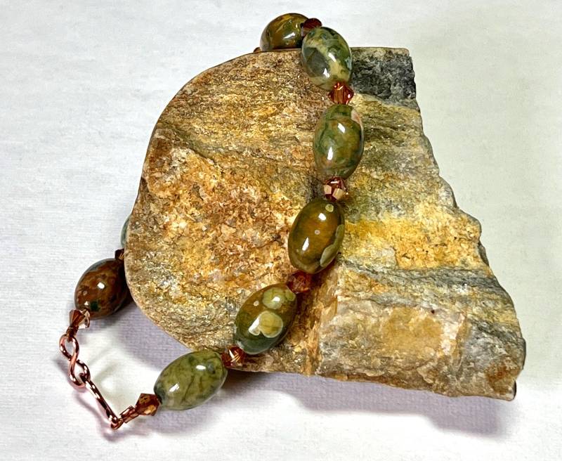 Armband Aus Ryolith, Swarovski-Kristall & Kupfer Charity-Spende von SpritelyFinch