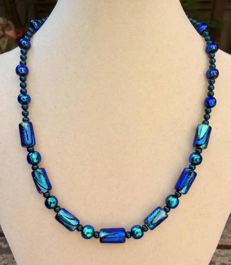 Dichroic Glas & Sterling Silber Halskette Charity Spende von SpritelyFinch