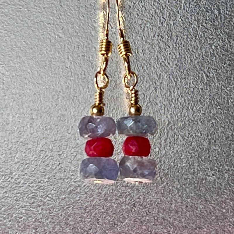 Tansanit, Rubin & Goldfill Ohrringe Wohltätige Spende von SpritelyFinch