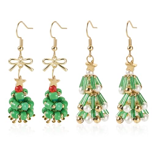 Spritewelry 2 Paar Weihnachtsohrringe für Frauen, Kranz, Weihnachtsbaum, Glas, baumelnde Ohrstecker, Weihnachtsschmuck, Ohrringe für Urlaub, Schmuck, Geschenke, Glas Spritewelry 2 Paar Weihnachtsohrringe für Frauen, Kranz, Weihnachtsbaum, Glas, baumelnde Ohrstecker, Weihnachtsschmuck, Ohrringe für Urlaub, Schmuck, Geschenke, Glas von Spritewelry