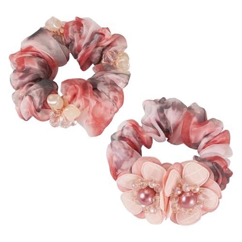 Spritewelry 2 x Organza-Haargummis für Damen, modische Haarbänder, Pferdeschwanz-Halter, Haarwickel, elastische französische Satin-Haarbänder für Valentinstag, Rot Spritewelry 2 x Organza-Haargummis für Damen, modische Haarbänder, Pferdeschwanz-Halter, Haarwickel, elastische französische Satin-Haarbänder für Valentinstag, Rot von Spritewelry