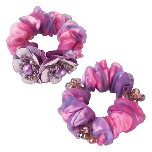 Spritewelry 2 x Organza-Haargummis für Damen, modische Haarbänder, Pferdeschwanz-Halter, Haarwickel, elastische französische Satin-Haarbänder für Valentinstag, Violett Spritewelry 2 x Organza-Haargummis für Damen, modische Haarbänder, Pferdeschwanz-Halter, Haarwickel, elastische französische Satin-Haarbänder für Valentinstag, Violett von Spritewelry