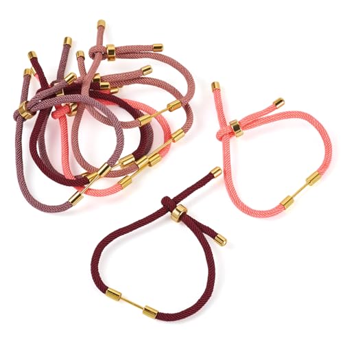 Spritewelry Freundschaftsarmbänder aus Nylon, verstellbar, geflochtene Kordel-Armbänder für Damen, 8 Stück, gedrehtes Schiebeband, Armband mit goldfarbenem Messing-Fund für Schmuckherstellungszubehör Spritewelry Freundschaftsarmbänder aus Nylon, verstellbar, geflochtene Kordel-Armbänder für Damen, 8 Stück, gedrehtes Schiebeband, Armband mit goldfarbenem Messing-Fund für Schmuckherstellungszubehör von Spritewelry