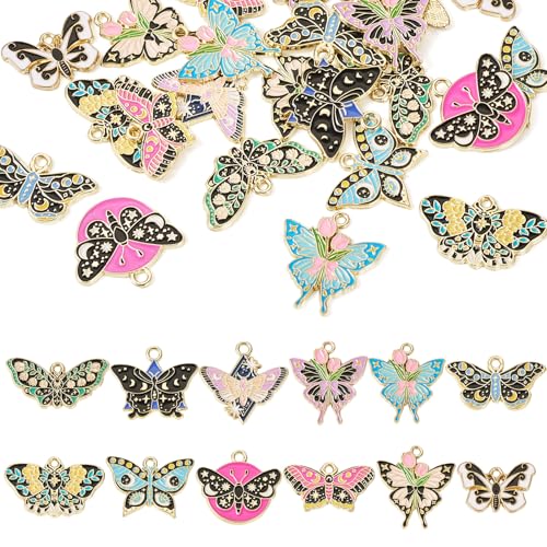 Spritewelry Schmetterlings-Anhänger aus Metalllegierung, Emaille, bunt, Schmetterlings-Anhänger, Ohrringe, baumelnder Anhänger für Schmuckherstellung, Halskette, Ohrringe, Metalllegierung Spritewelry Schmetterlings-Anhänger aus Metalllegierung, Emaille, bunt, Schmetterlings-Anhänger, Ohrringe, baumelnder Anhänger für Schmuckherstellung, Halskette, Ohrringe, Metalllegierung von Spritewelry
