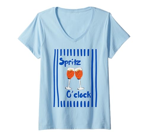 Damen Spritz o'clock Feeling spritzy Spritz Club T-Shirt mit V-Ausschnitt Damen Spritz o'clock Feeling spritzy Spritz Club T-Shirt mit V-Ausschnitt von Spritz o'clock spritz cocktail
