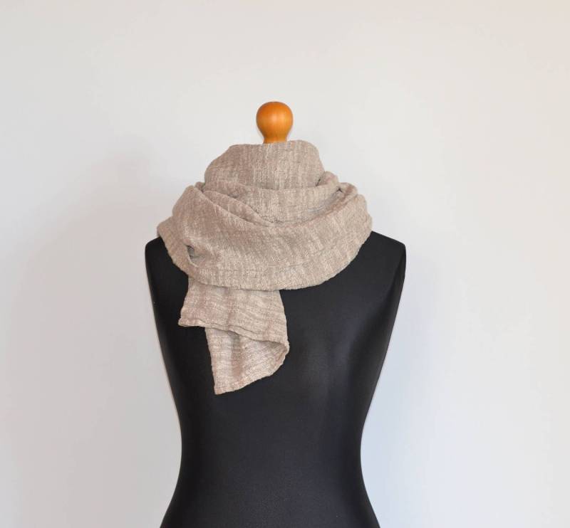 Grau Leinen Schal/Unisex Oversized Erweicht Graue Und Weiße Flachs von SproutLinen