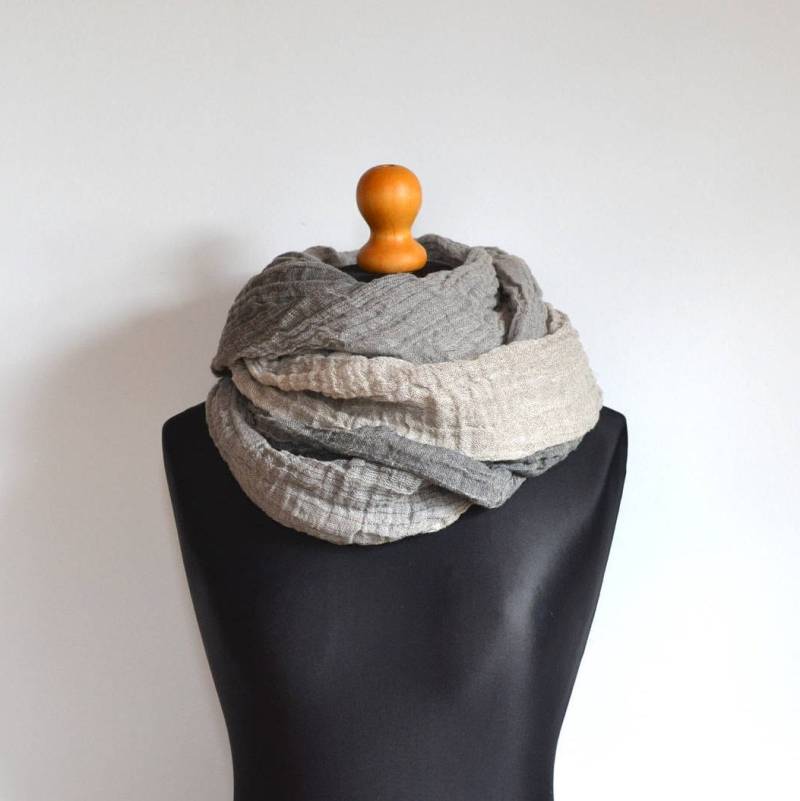 Ombre Grau Und Taupe Leinen Schal/Reines Übergroße Stonewashed von SproutLinen