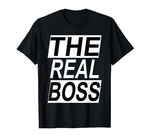 The real Boss Partnershirt Vater Kind Pärchen Paar T-Shirt von Spruch lustige Sprüche Partnerlook Gift