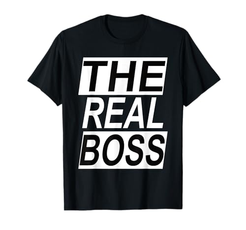 The real Boss Partnershirt Vater Kind Pärchen Paar T-Shirt von Spruch lustige Sprüche Partnerlook Gift