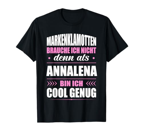 Spruch mit Namen Personalisierter Name Vorname Annalena T-Shirt Damen Fun Klassisch geschnitten mit Mandarinkragen und Kurzärmeln Schwarz Klein EU M 16-37.5 von Spruch mit Namen Personalisierter Name Vorname