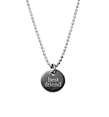 Spruchketten by LIEBLICHKEITEN Schmuck Silber Hals-Kette 43 cm Lang 925 Sterling Silber mit Anhänger Spruch Freundin Ø 1 cm: Best Friend. Für Mädchen und Damen von Spruchketten BY LIEBLICHKEITEN