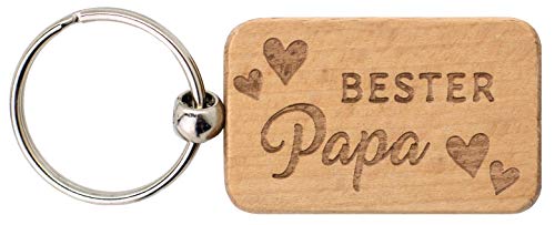 Schlüsselanhänger für den Papa · Schlüsselanhänger mit Gravur · Anhänger aus Holz · Geschenke für Papa · Geschenk Vatertag · Bester Papa von Spruchreif