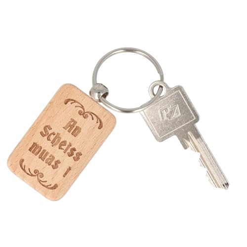 Spruchreif | Schlüsselanhänger An Scheiß muaß i | Holz-Anhänger mit Gravur & Metallring | Lustiger bayerischer Spruch | Geschenkidee für Männer & Frauen mit Humor | ca. 5,5 x 3,5 cm von Spruchreif