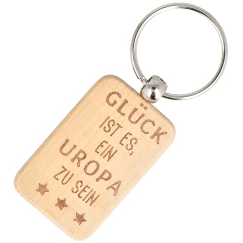 Spruchreif | Schlüsselanhänger Glück ist es, ein Uropa zu sein | Holz-Anhänger mit Gravur & Metallring | Geschenk für Urgroßväter zum Vatertag oder Geburtstag | ca. 5,5 x 3,5 cm von Spruchreif