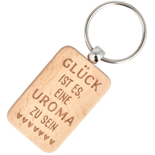 Spruchreif | Schlüsselanhänger Glück ist es, eine Uroma zu sein | Holz-Anhänger mit Gravur & Metallring | Geschenk für Urgroßmütter mit Herz | ca. 5,5 x 3,5 cm | Muttertag von Spruchreif