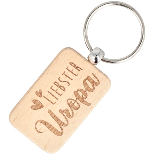 Spruchreif | Schlüsselanhänger Liebster Uropa | Holz-Anhänger mit Gravur & Metallring | Geschenkidee für Urgroßväter zum Geburtstag, Vatertag oder als Dankeschön | ca. 5,5 x 3,5 cm von Spruchreif