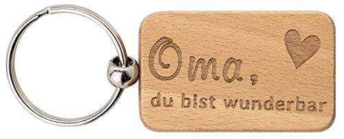 Spruchreif · Schlüsselanhänger für die Oma · Schlüsselanhänger mit Gravur · Anhänger aus Holz · Geschenke für Oma · Geschenk Oma und Opa · Oma Geschenk Enkel von Spruchreif