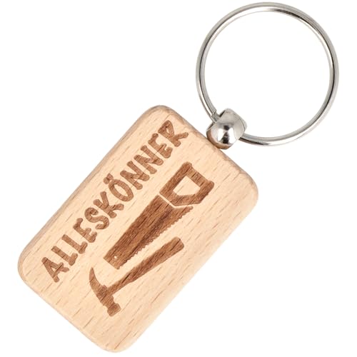 Spruchreif Schlüsselanhänger mit Gravur beidseitig · Schlüsselanhänger aus Holz für Handwerker· Geschenke Alleskönner von Spruchreif