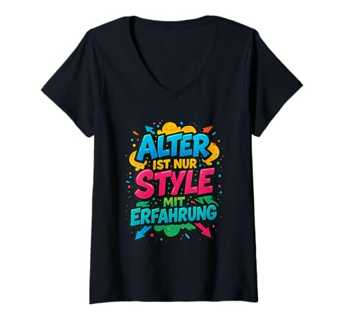 Damen Alter ist nur Style mit Erfahrung T-Shirt mit V-Ausschnitt Damen Alter ist nur Style mit Erfahrung T-Shirt mit V-Ausschnitt von Sprüche 7