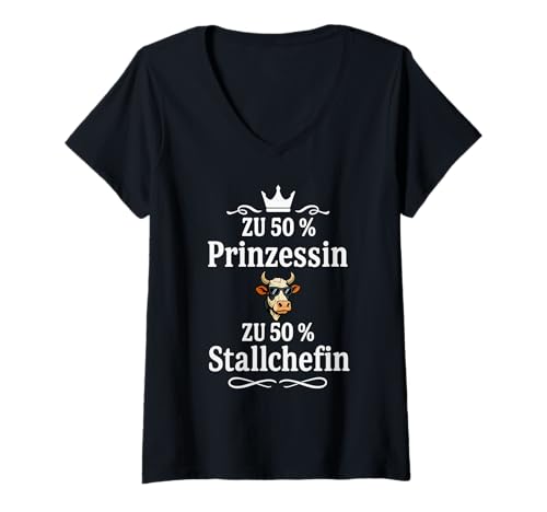 Damen Bäuerin Landwirtin T-Shirt mit V-Ausschnitt Damen Bäuerin Landwirtin T-Shirt mit V-Ausschnitt von Sprüche 7