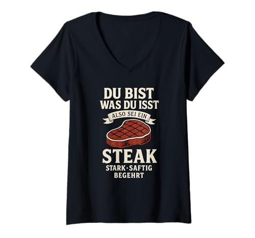 Damen Grillfans und Fleischfreunde T-Shirt mit V-Ausschnitt Damen Grillfans und Fleischfreunde T-Shirt mit V-Ausschnitt von Sprüche 7