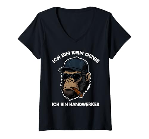 Damen Lustiges Handwerker-Motiv T-Shirt mit V-Ausschnitt Damen Lustiges Handwerker-Motiv T-Shirt mit V-Ausschnitt von Sprüche 7