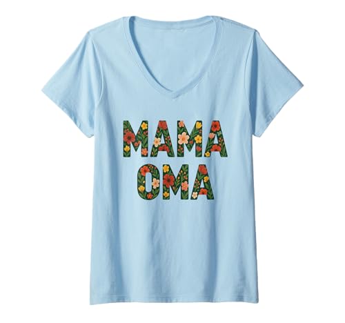 Damen Mama Oma T-Shirt mit V-Ausschnitt von Sprüche 7
