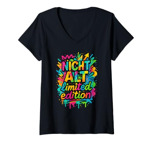 Damen Nicht alt Limited Edition T-Shirt mit V-Ausschnitt Damen Nicht alt Limited Edition T-Shirt mit V-Ausschnitt von Sprüche 7