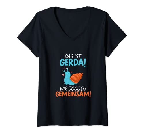 Damen Das ist Gerda wir joggen gemeinsam T-Shirt mit V-Ausschnitt Damen Das ist Gerda wir joggen gemeinsam T-Shirt mit V-Ausschnitt von Sprüche Das ist Gerda wir joggen gemeinsam