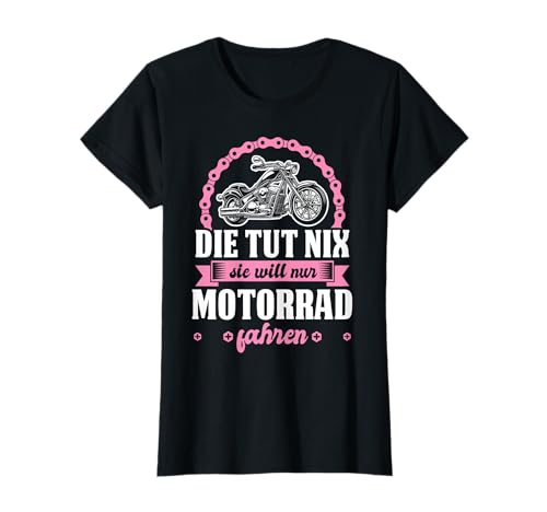Sie will nur Motorrad fahren Frau Mama Ehefrau Moped T-Shirt von Sprüche & Geschenke für Motorradfahrer