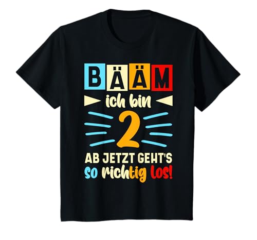 Bääm Ich bin jetzt 2 Geburtstag Zwei Jahre Junge Mädchen T-Shirt von Sprüche und Geschenke