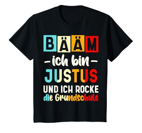 Kinder Name Justus Bääm Ich Bin Justus T-Shirt von Sprüche und Geschenke