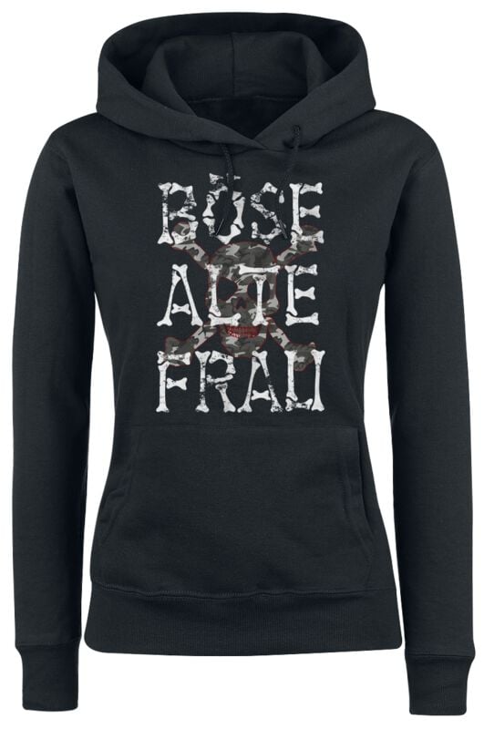 Sprüche Böse alte Frau Kapuzenpullover schwarz in XL von Sprüche