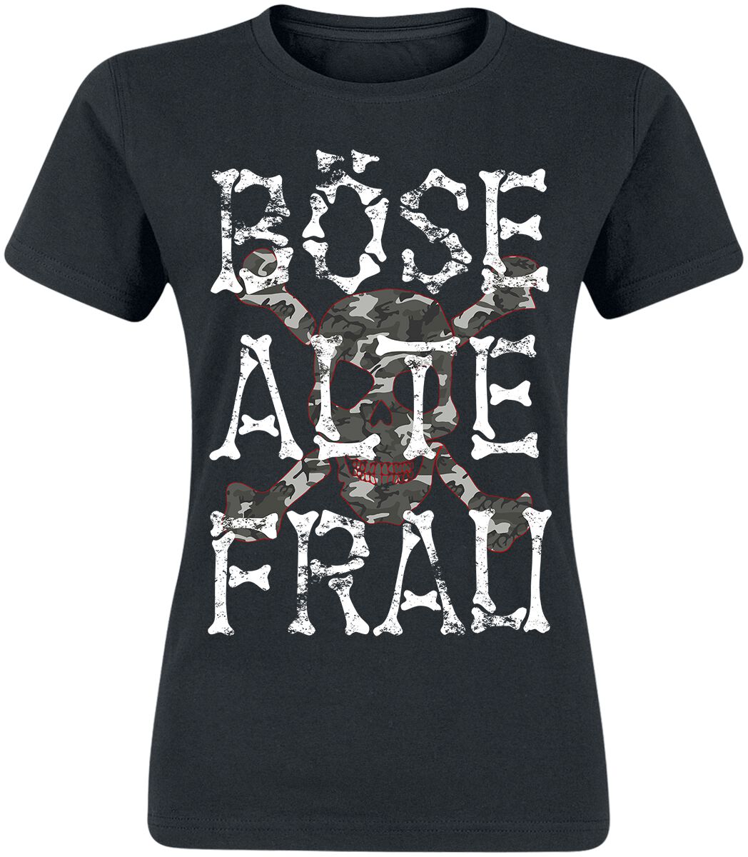 Sprüche Böse alte Frau T-Shirt schwarz in XL von Sprüche
