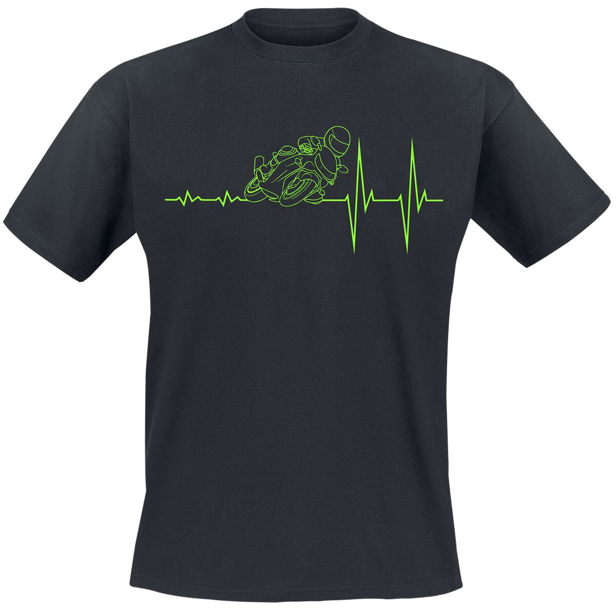 Sprüche EKG - Motorrad T-Shirt schwarz in M von Sprüche