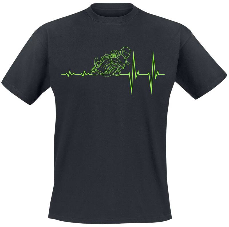 Sprüche EKG - Motorrad T-Shirt schwarz in M von Sprüche