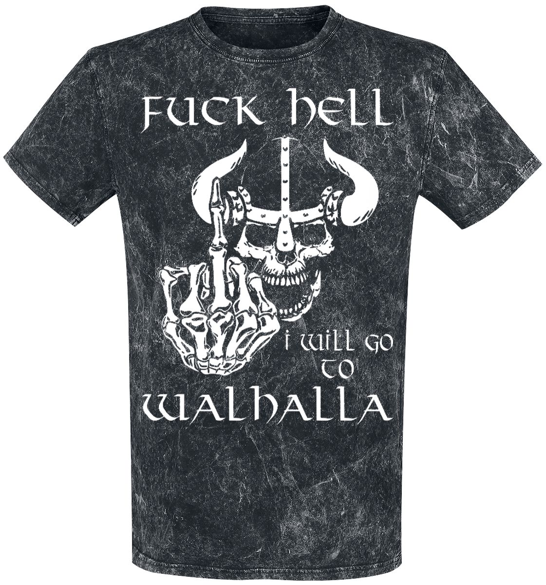 Sprüche Fuck Hell - I Will Go To Walhalla T-Shirt dunkelgrau in 4XL von Sprüche