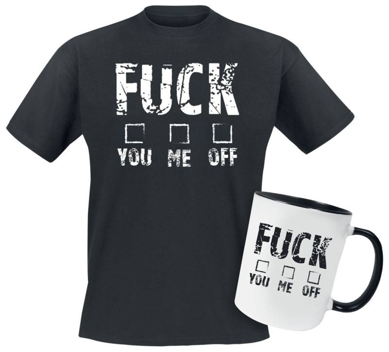 Sprüche Geschenkbox - Geschenkset - Fuck You Me Off T-Shirt schwarz in 3XL von Sprüche