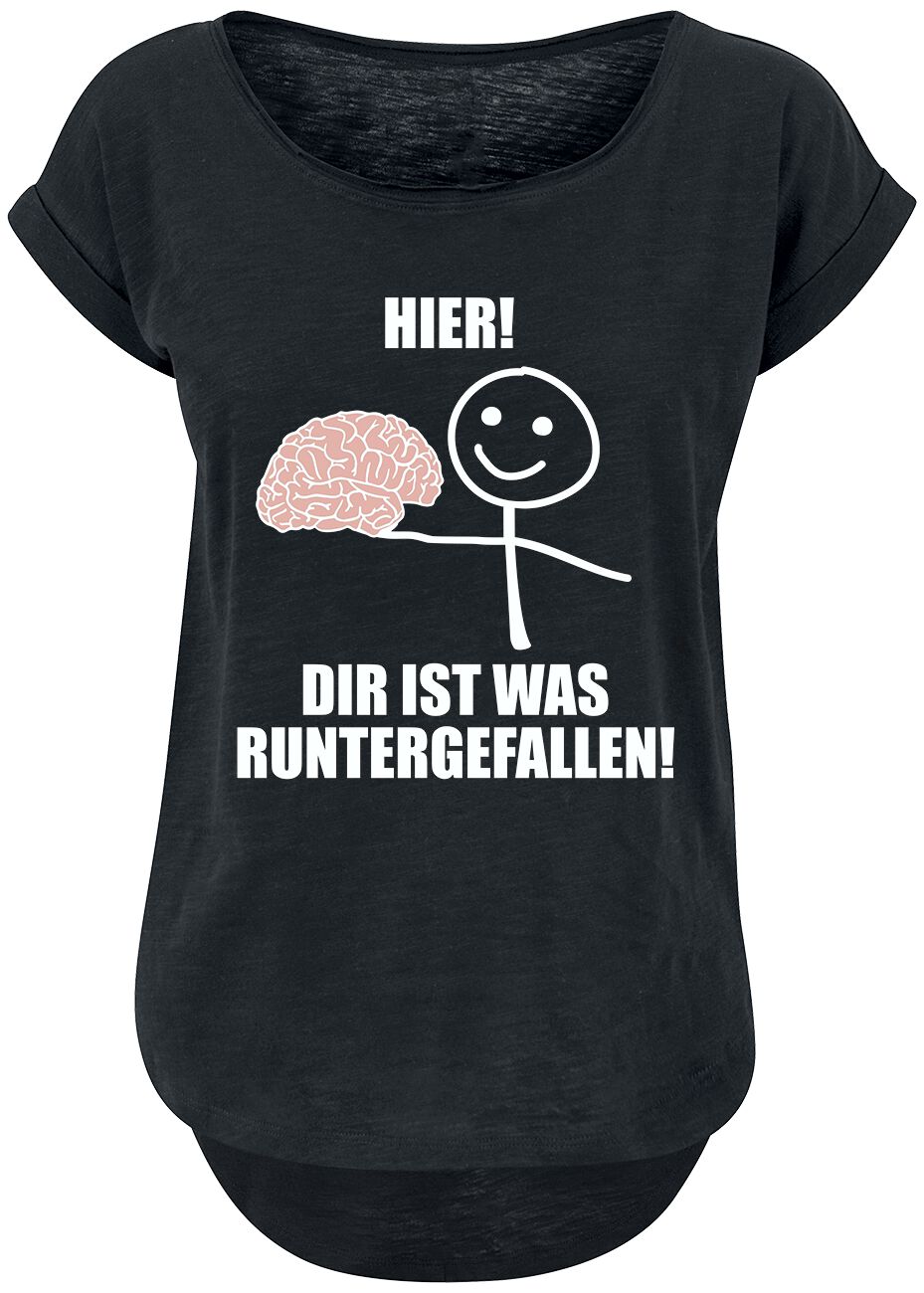 Sprüche Hier! Dir ist was runtergefallen! T-Shirt schwarz in 3XL von Sprüche