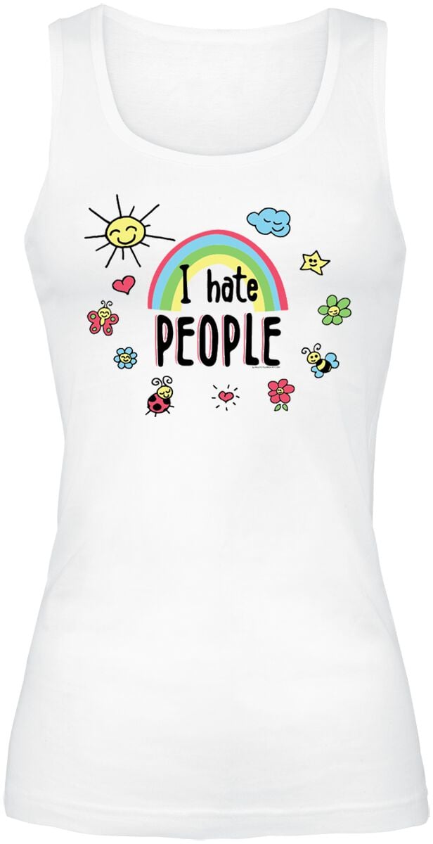 Sprüche I Hate People Top weiß in XXL von Sprüche