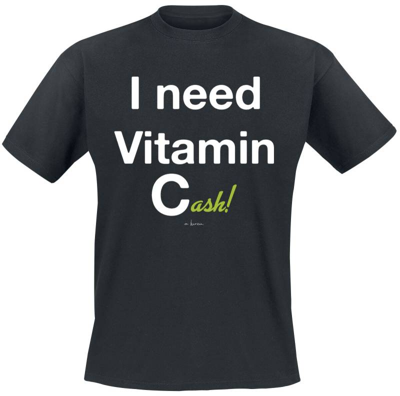 Sprüche I Need Vitamin Cash! T-Shirt schwarz in XL von Sprüche