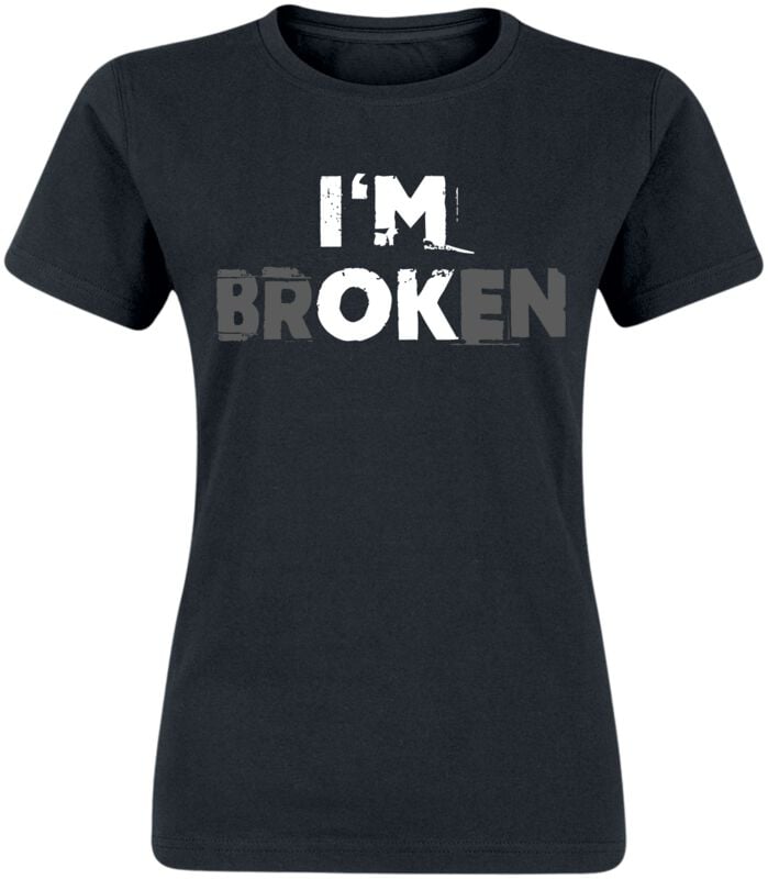 Sprüche I´m broken T-Shirt schwarz in M von Sprüche