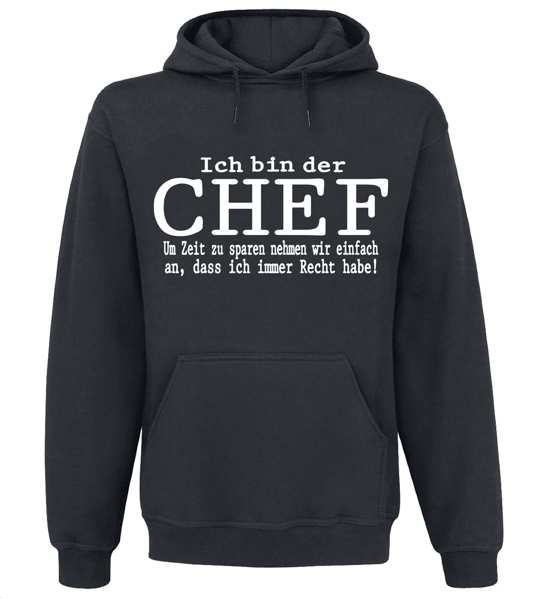 Sprüche Ich bin der Chef Kapuzenpullover schwarz in M von Sprüche