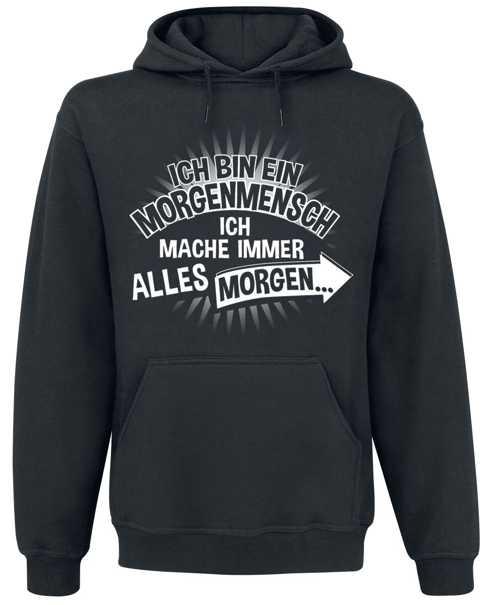 Sprüche Ich bin ein Morgenmensch Kapuzenpullover schwarz in L von Sprüche