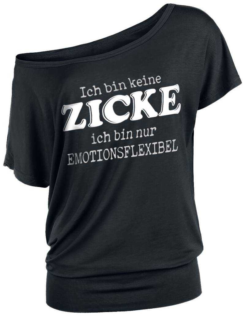 Sprüche Ich bin keine Zicke ich bin nur emotionsflexibel T-Shirt schwarz in XXL von Sprüche