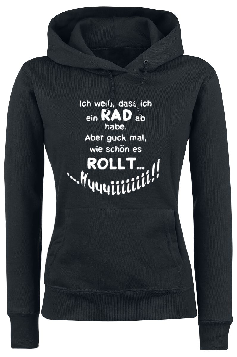 Sprüche Ich weiß, dass ich ein Rad ab habe. Kapuzenpullover schwarz in L von Sprüche