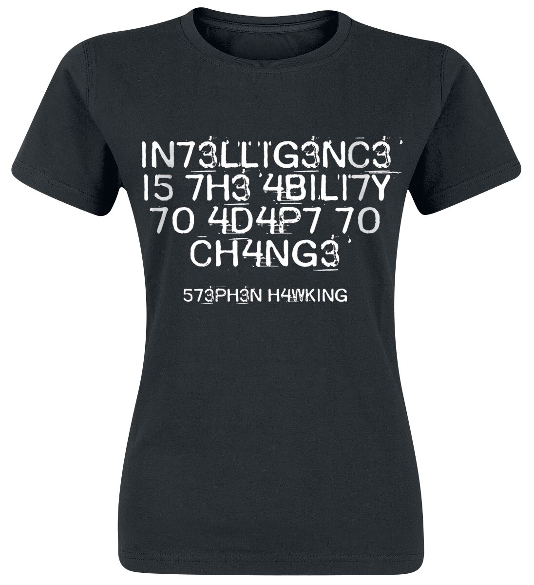 Sprüche Intelligence Is The Ability To Adapt To Change T-Shirt schwarz in XXL von Sprüche