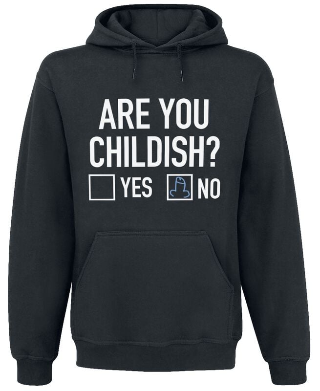 Sprüche Kapuzenpullover - Are You Childish - M bis XXL - für Männer - Größe XXL - schwarz von Sprüche
