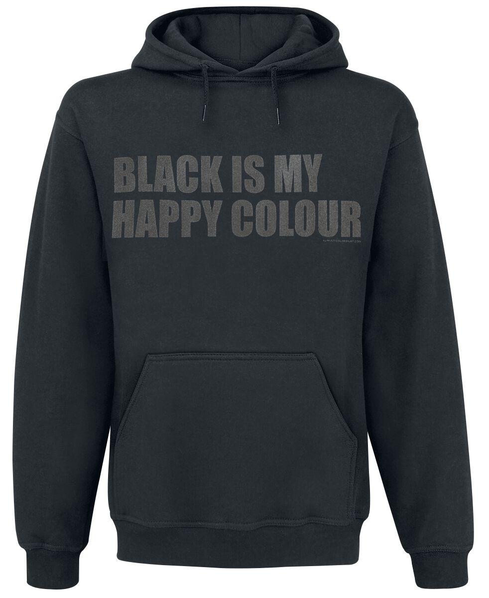 Sprüche Kapuzenpullover - Black Is My Happy Colour - S bis M - für Männer - Größe M - schwarz von Sprüche